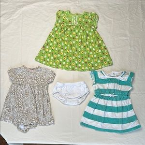Carters size 9 months Set of Three Baby Dresses with Bloomers. GREAT CONDITION.